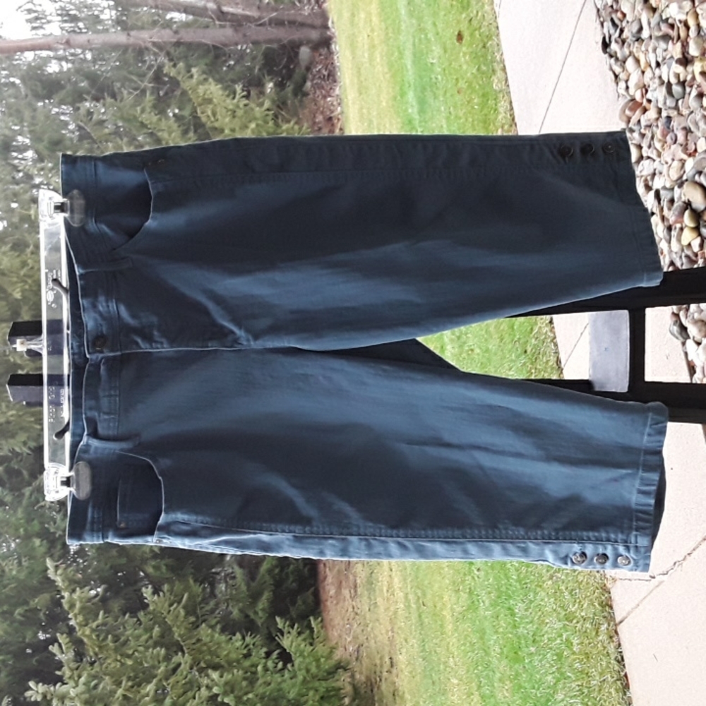 Gloria Vanderbilt All Around Slimming Effect Skimmer Capri Pants Blue size 16